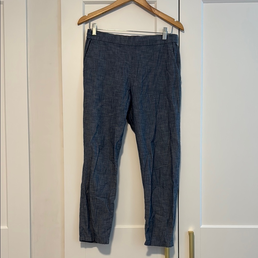 GAP blue 100% cotton breezy cropped pants